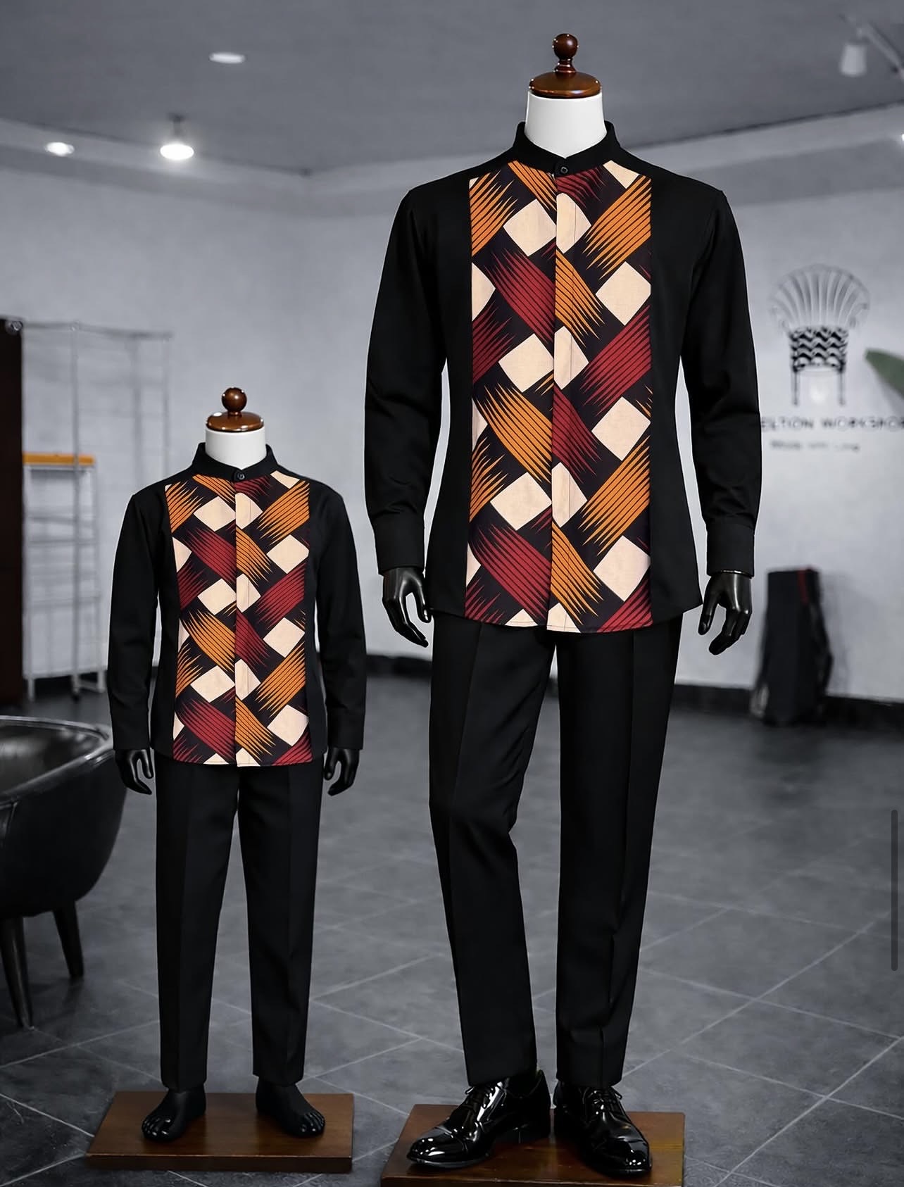 Revolution WorkShop — father & son African print shirts